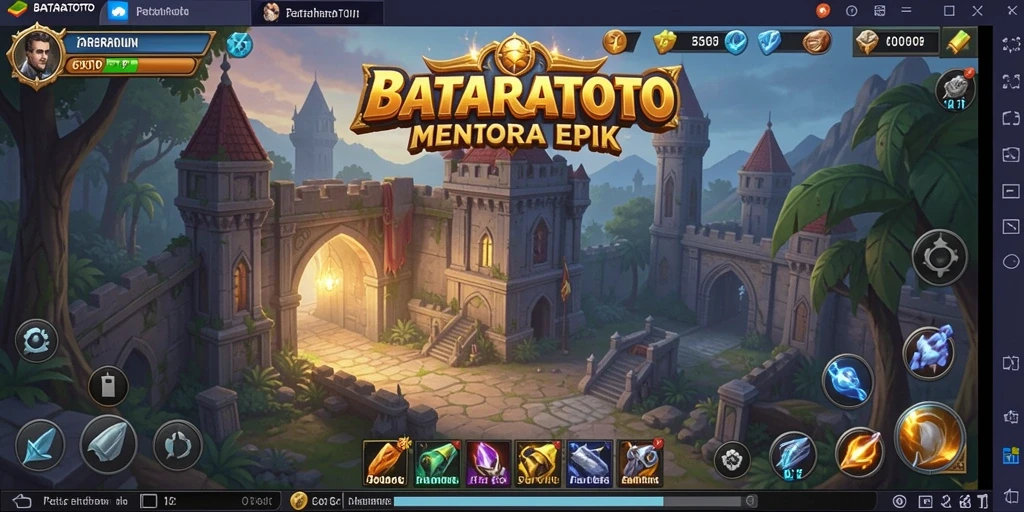 Tampilan gameplay menara pertahanan yang strategis dan mendebarkan.