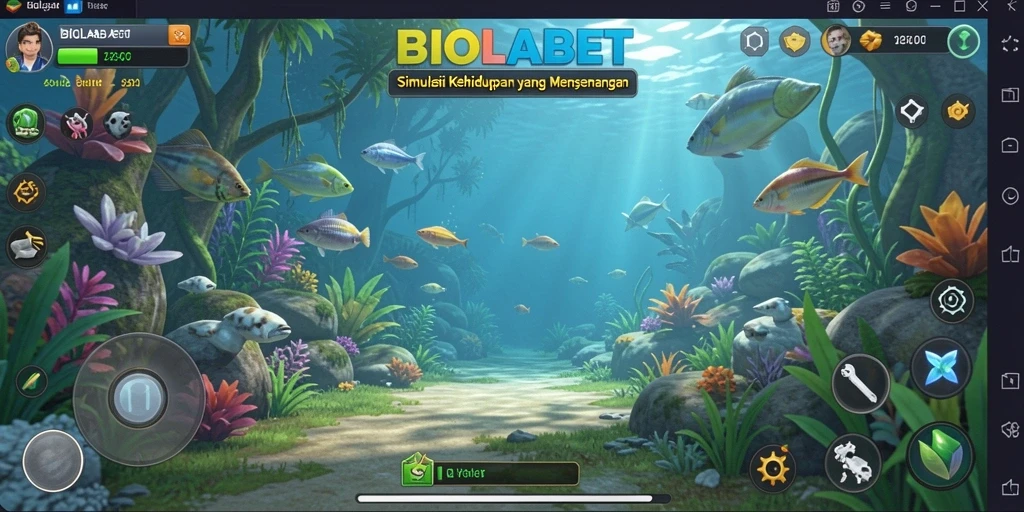 Tampilan gameplay seru dan interaktif dalam BIOLABET.
