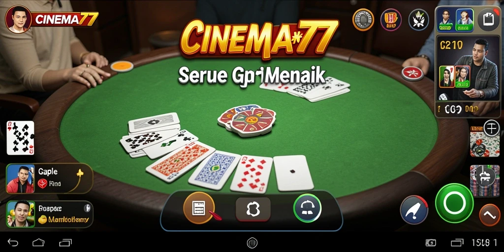 Tampilan gameplay Gaple yang seru dan interaktif di CINEMA77.