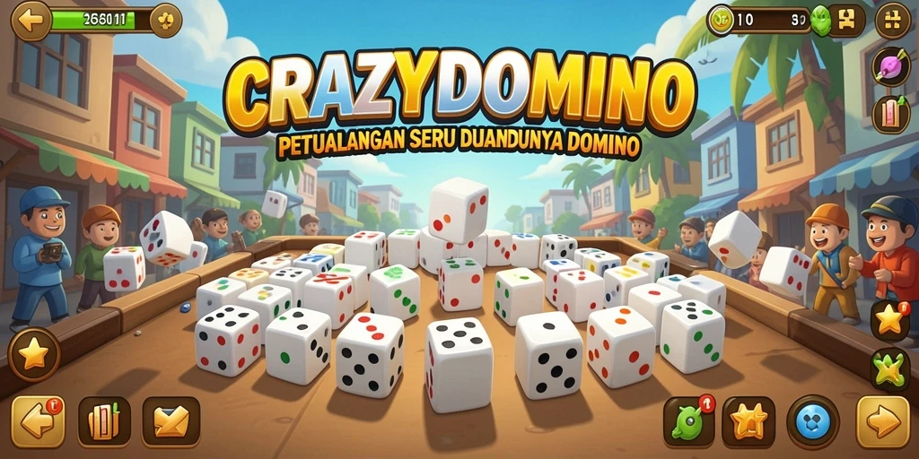 Tampilan gameplay seru dan menarik dari CRAZYDOMINO.