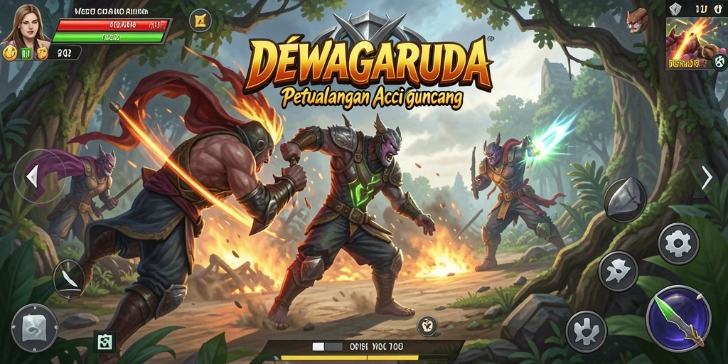 Menampilkan aksi seru dari gameplay DEWAGARUDA.