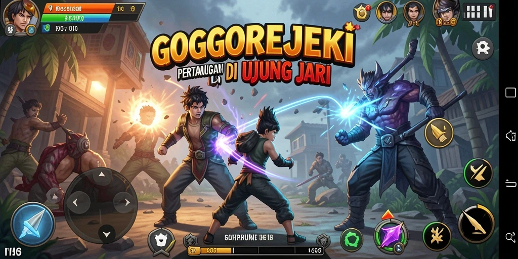 Tampilan aksi mendebarkan dari GOGOREJEKI saat pertarungan berlangsung.