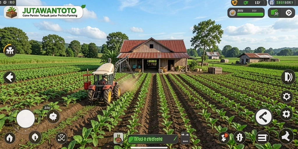 Tangkapan layar JUTAWANTOTO menampilkan gameplay pertanian yang realistis dan menyenangkan.