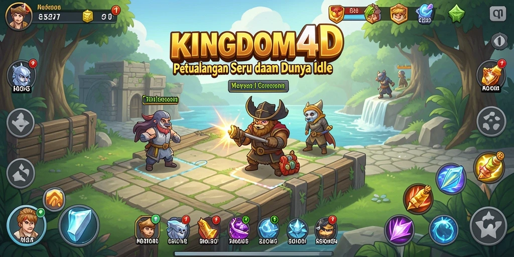 Gameplay KINGDOM4D yang menarik dengan elemen Idle yang seru.