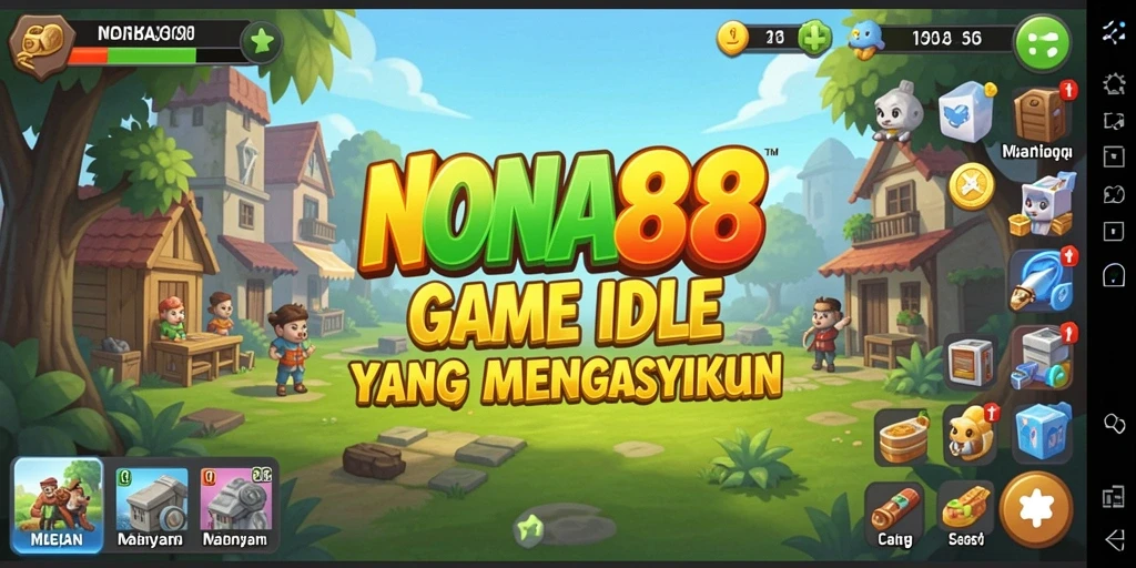 Screenshot gameplay NONA88 menampilkan karakter yang sedang beraksi dalam permainan Idle.
