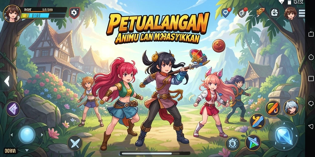 Screenshot gameplay OLX17 menampilkan karakter anime yang epik.