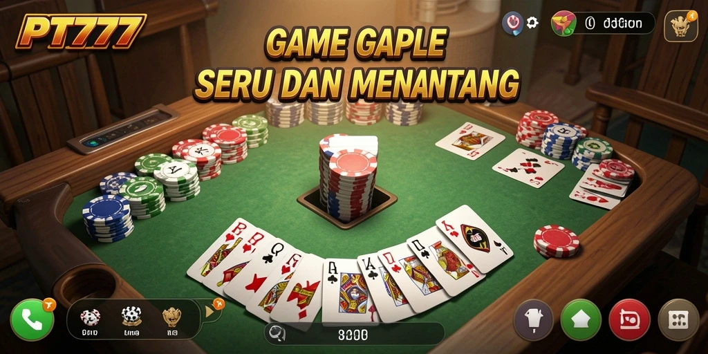Screenshot dari gameplay Gaple yang seru di PT777.