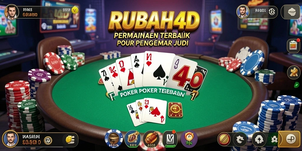 Screenshot gameplay RUBAH4D menunjukkan momen ketegangan di meja Poker.