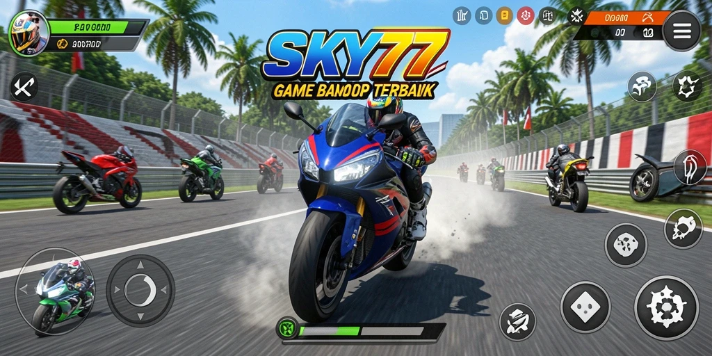 Gameplay SKY77 yang mendebarkan dalam balapan motor.