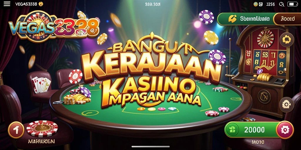 Tampilan permainan <strong>VEGAS338</strong> yang menakjubkan dalam membangun kasino.